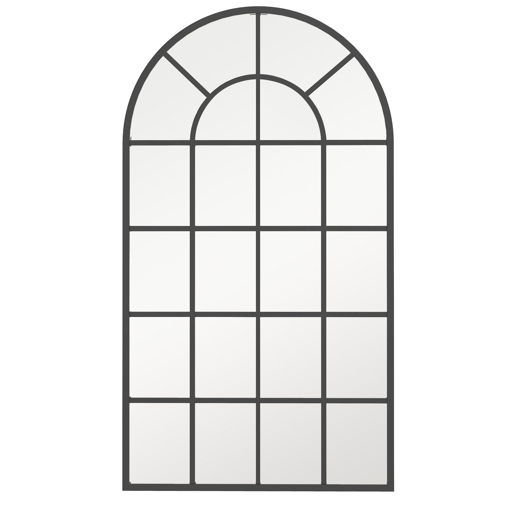 Espelho Decorativo de Parede Moderno 65x110 cm com Estrutura de Metal para Sala de Estar Corredor Entrada Preto