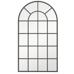 Espelho Decorativo de Parede Moderno 65x110 cm com Estrutura de Metal para Sala de Estar Corredor Entrada Preto