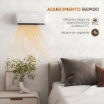 Aquecedor Elétrico de Parede 2000 W com 3 Modos, Ecrã LED, Termóstato, Temporizador e Oscilação Branco