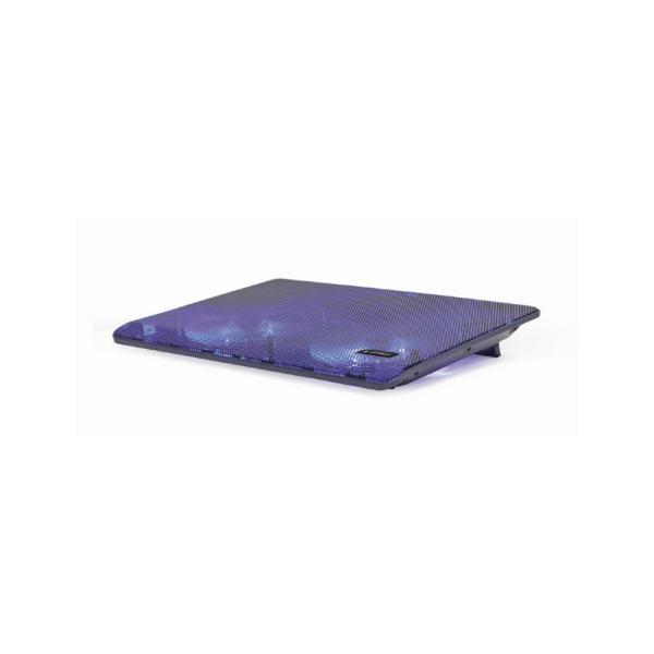 Cooler Portatil Gembird até 15.6" Led Azul 2 Ventoinhas Altura Ajustável