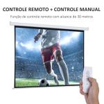 Tela de Projeção Elétrica Portátil Universal 84" 4:3 com Controlo Remoto Suspensa na Parede 171x130 cm Branco