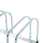 Estacionamento para 3 Bicicletas Suporte de Aço para Estacionar Bicicletas no Chão para Interior e Exterior 76x33x27cm Prata