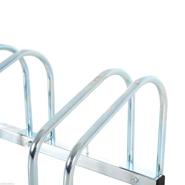 Estacionamento para 3 Bicicletas Suporte de Aço para Estacionar Bicicletas no Chão para Interior e Exterior 76x33x27cm Prata