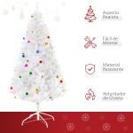 Árvore de Natal Artificial 180cm com 930 Ramos de PVC 48 Decorações Incluidas Decoração de Natal Ø105x180cm Branco