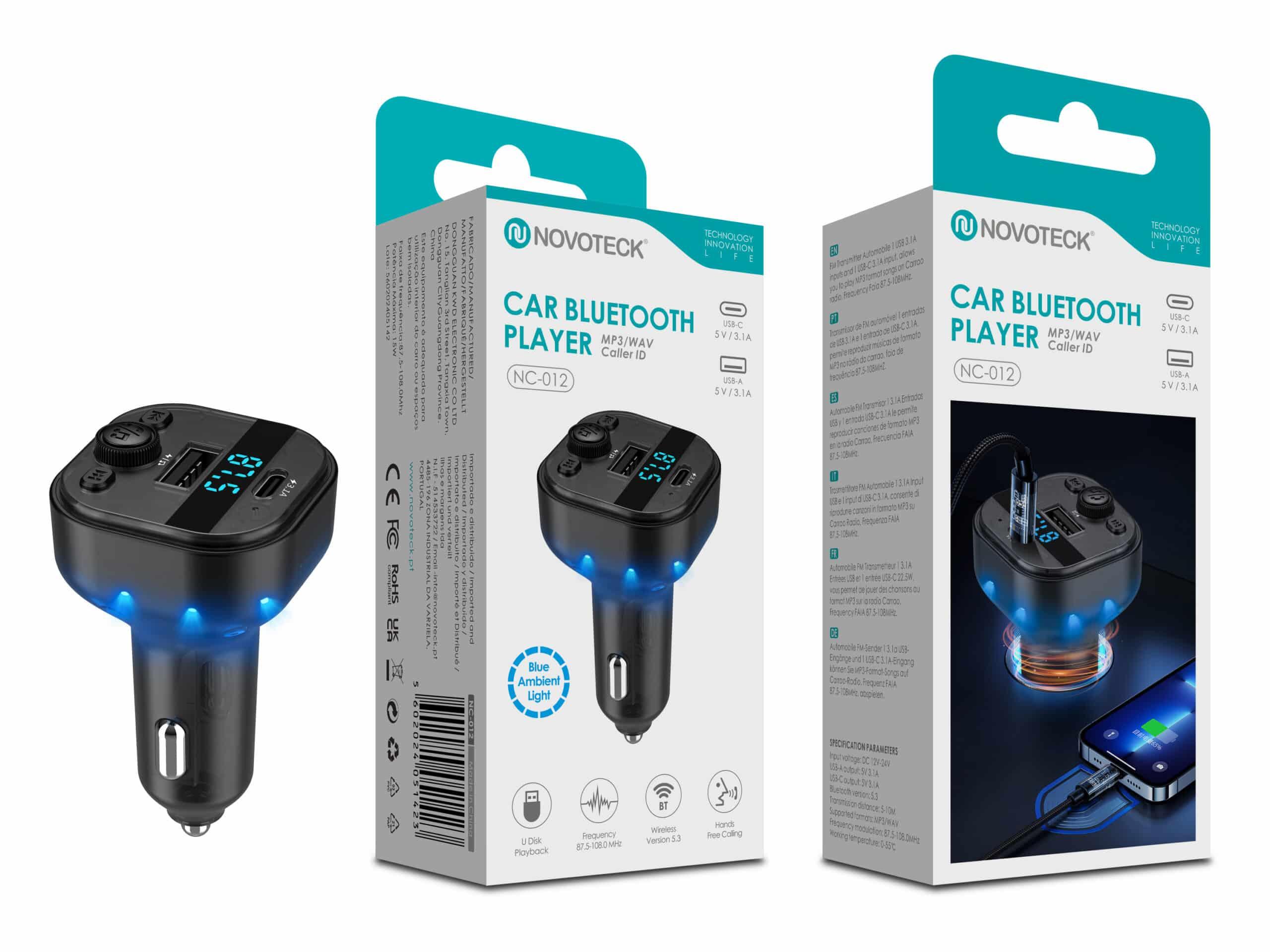 Reprodutor Bluetooth para Carro NC - 012 – Chamadas Mãos - Livres e MP3/WAV
