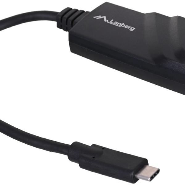 Adaptador de Rede USB - C p/ RJ45 (Preto) - LANBERG