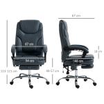 Cadeira de Escritório com 6 Pontos de Massagem por Vibração Aquecimento Estofada em Couro PU 67x67x113 - 121 cm Cinza