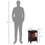 Lareira Elétrica 900W/1800W com Temperatura Ajustável e Proteção Sobreaquecimento para 20 - 25 ㎡ 39x26x54,8 cm Preto
