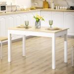 Mesa de Sala de Jantar de Madeira Retangular para 4 - 6 Pessoas Estilo Moderno 119x70x76 cm Carvalho e Branco