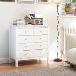 Cómoda com 5 Gavetas com Pés Elevados para Sala e Escritório Estilo Moderno 79x39,5x80,5 cm Branco