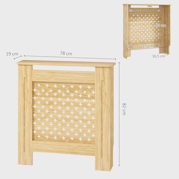 Cobertura de Radiador de MDF Proteção para Radiador para Sala de Estar Dormitório Corredor 78x19x82 cm Carvalho