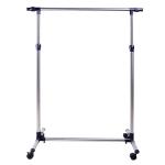 Charriot com Altura Ajustável Cabideiro com Rodas para Roupas Aço Inoxidável 86 - 160x45x95 - 170cm Prata e Preto