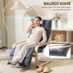 Poltrona de Salão com Apoio para os Pés Ajustável Estofada em Veludo com Estrutura de Madeira 67x93x105 cm Cinzento Escuro