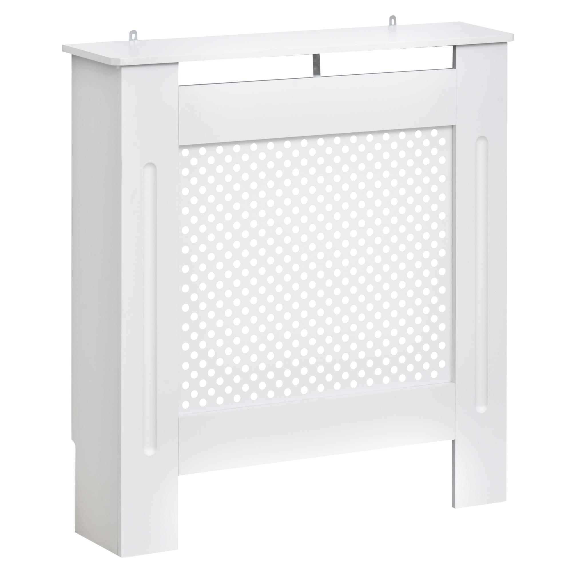 Cobertura de Radiador de MDF Cobertura para Radiador com Prateleira Estilo Moderno 78x19x82 cm Branco