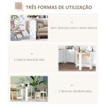 Mesa Sala de Jantar Dobrável Mesa Auxiliar de Cozinha com Laterais Dobráveis Desenho Moderno 103x76x73,5 cm Madeira e Branco