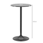 Mesa de Bar Redonda Mesa Alta de Cozinha Moderna com Estrutura de Aço para 2 Pessoas Ø60x102 cm Preto