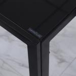 Mesa Sala de Jantar de Cristal Mesa Retangular para 4 - 6 pessoas com Pés de Metal Multifuncional 120x60x75 cm Preto