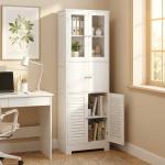 Armário Casa de Banho Coluna Casa de Banho com 6 Portas Prateleiras Ajustáveis Anti - tombo 60x30x170,5 cm Branco