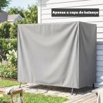 Capa para Móveis de Jardim Capa Protetora para Baloiços de Exterior com Fecho de Correr 177x114x152 cm Cinzento