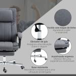 Cadeira de Escritório com 6 Pontos de Massagem com Vibração Reclinável com Altura Ajustável 65x61x101 - 113 cm Cinza