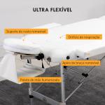 Marquesa de Massagem Dobrável e Portátil com Altura Ajustável e Apoio para a Cabeça 215x81x61 - 84 cm Branco