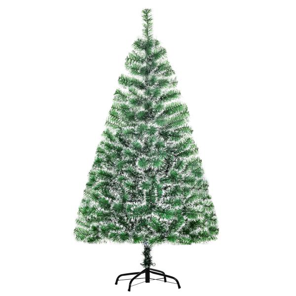 Árvore de Natal Artificial 150cm com 416 Ramos e Suporte de Metal Decoração Interior Sala de Estar Festas Ø75x150cm Verde