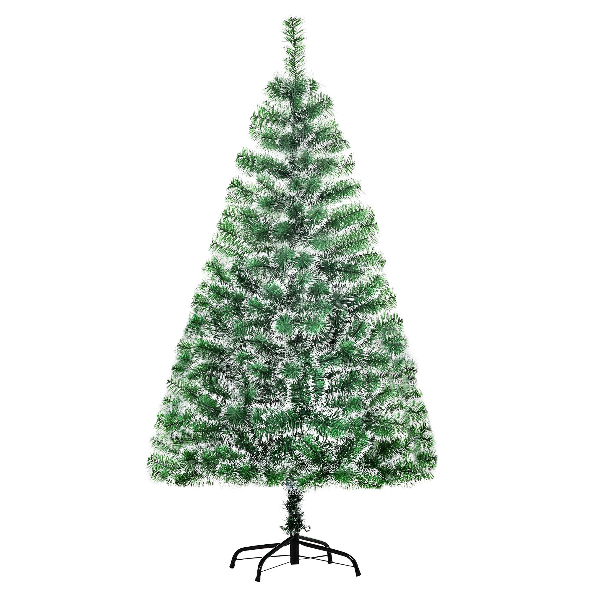 Árvore de Natal Artificial 150cm com 416 Ramos e Suporte de Metal Decoração Interior Sala de Estar Festas Ø75x150cm Verde