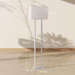 Candeeiro de Pé Moderno com Ecrã de Tecido Luz Noturna Interruptor de Pé e Base Metálica 45x15x150 cm Branco