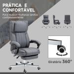 Cadeira de Escritório com 6 Pontos de Massagem com Vibração Reclinável com Altura Ajustável 65x61x101 - 113 cm Cinza