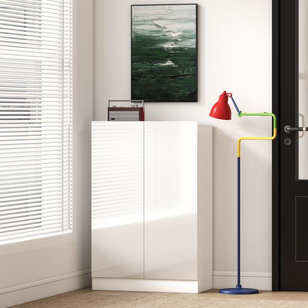 Sapateira para Entrada com Prateleiras Ajustáveis para 20 Pares de Sapatos 72x34,5x103 cm Branco Brilhante