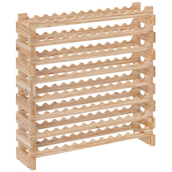 Suporte para Garrafas de Vinho para 96 Garrafas com 8 Níveis Suporte para Vinhos Vertical 114x28x113,5 cm Madeira