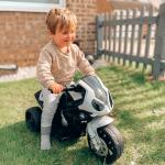 Mota BMW Infantil 6V Elétrica para Crianças 18 - 36 Meses com Faróis Música 2,5km/h Preto 66x37x44 cm