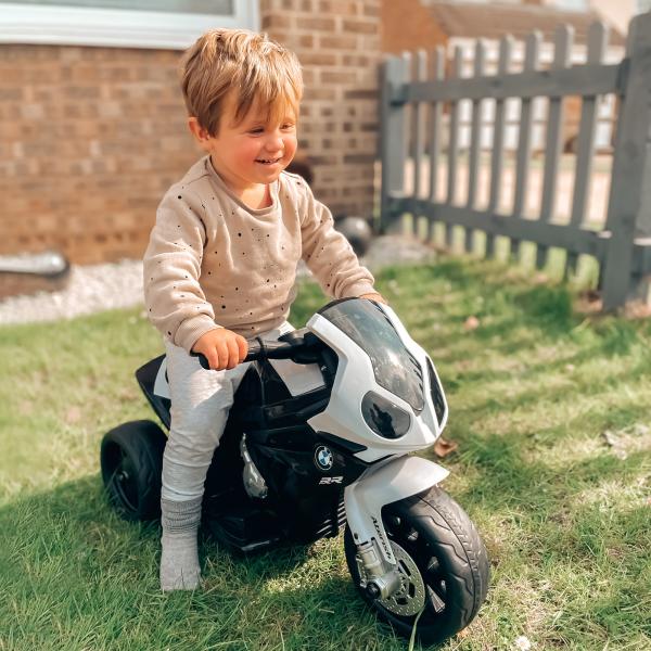 Mota BMW Infantil 6V Elétrica para Crianças 18 - 36 Meses com Faróis Música 2,5km/h Preto 66x37x44 cm