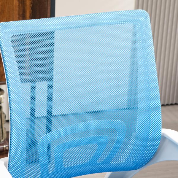 Cadeira de Escritório de Malha Giratória com Altura Ajustável Função Basculante e Apoio para os Braços 57x55x89 - 109 cm Azul