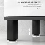 Móvel para Lavatório Pousar Móvel Casa de Banho com 2 Portas e Prateleira Ajustável para Lavatório com ou sem Pedestral 80x34x60 cm Branco Brilhante
