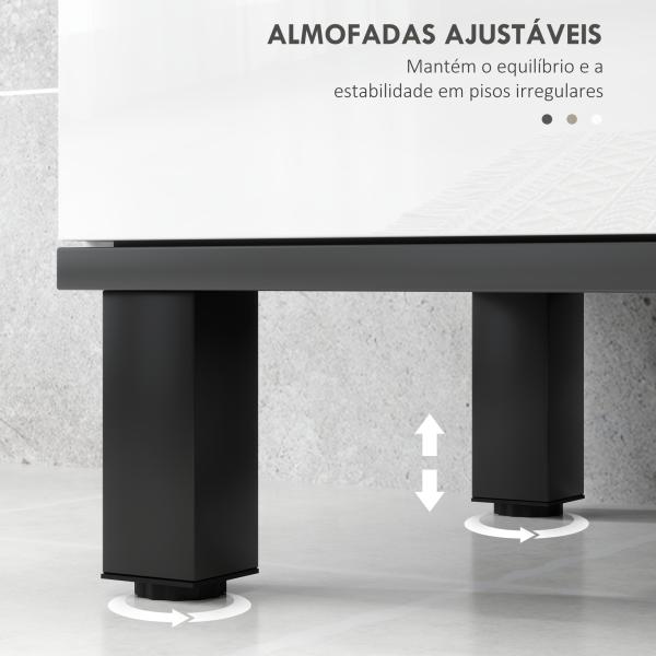 Móvel para Lavatório Pousar Móvel Casa de Banho com 2 Portas e Prateleira Ajustável para Lavatório com ou sem Pedestral 80x34x60 cm Branco Brilhante