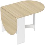 Mesa de Cozinha Dobrável Mesa de Jantar Dobrável Ovalada com Laterais Abatíveis Estilo Moderno 163x80x75 cm Madeira