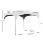 Tenda Dobrável 3x3 m Tenda de Jardim com Altura Ajustável Bolsa de Transporte Tecido Anti - UV e Sacos de Areia Branco