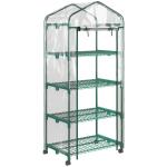Estufa Pequena Estufa de Exterior com Rodas Prateleiras de 4 Níveis Estufa para Cultivar Plantas Flores 69x50x165 cm Transparente