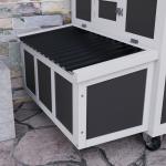 Galinheiro de Madeira 147x93,5x89,5 cm Galinheiro para Exterior com Tabuleiro Amovível Gaiola para 6 Galinhas Cinza