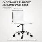 Cadeira de Escritório sem Apoio para os Braços Cadeira de Escritório Giratória com Altura Ajustável 48x52x78 - 90 cm Branco