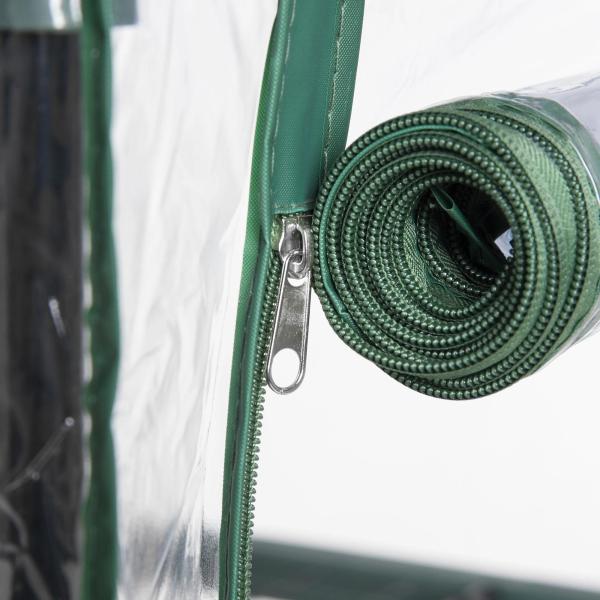 Estufa de Jardim Vertical 69x49x193cm com 5 Prateleiras Estufa para Plantas e Cultivos com Cobertura Transparente e Verde de PVC e Aço Preto