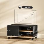 Móvel de TV com Rodas para Televisores até 42 Polegadas com 1 Porta 2 Compartimentos Abertos Prateleira 80x45x41 cm Preto