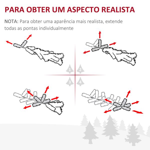 Árvore de Natal Artificial 150cm Ignífugo com 294 Pontas de Ramo PVC Decoração de Natal para Interiores Verde