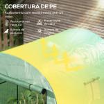 Estufa de Exterior com 2 Portas Enroláveis 2 Janelas em Rede Cobertura PE 135g/m² Anti - UV Cultivo e Plantas 180x180x200 cm Verde