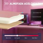 Cadeira Gaming com Orelhas de Gato, Encosto Reclinável 90 - 135°, Apoio para os Pés Retrátil, Almofada Lombar e Apoio de Cabeça - Rosa