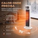Aquecedor Elétrico Cerâmico PTC 2000 W com 4 Modos, Comando à Distância e Proteção contra Sobreaquecimento e Queda