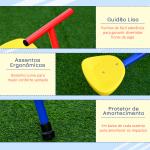 Balanço giratória 360º para crianças acima de 3 anos com base de 4 hastes, postes de parada e alças de fácil aderência Jardim Pátio 182x77x43 cm Multicolor