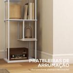 Candeeiro de Pé com Prateleiras Brilho e Temperaturas de Cor Ajustáveis 3000K - 6500K e Temporizador 40x29x171 cm Branco