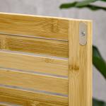 Armário Auxiliar Casa de Banho de Bambu com 2 Portas Compartimento Aberto e Prateleira Ajustável 50x25,5x92 cm Madeira
